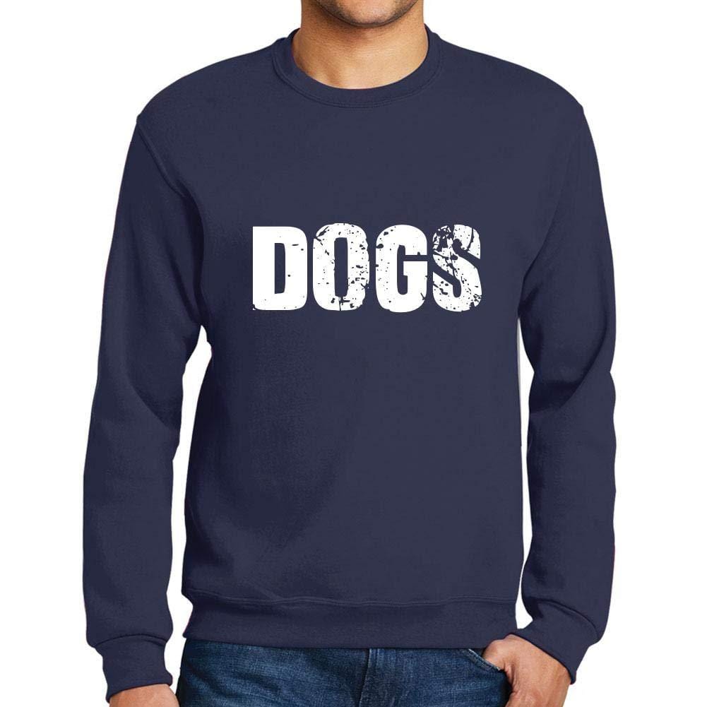 Ultrabasic Homme Imprimé Graphique Sweat-Shirt Popular Words Dogs French Marine