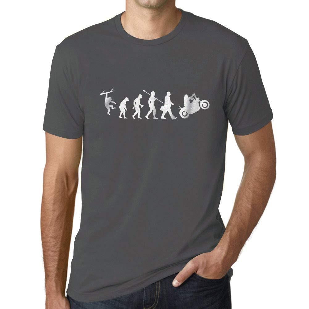 Ultrabasic - Homme T-Shirt Graphique Evolution Moto Gris Souris