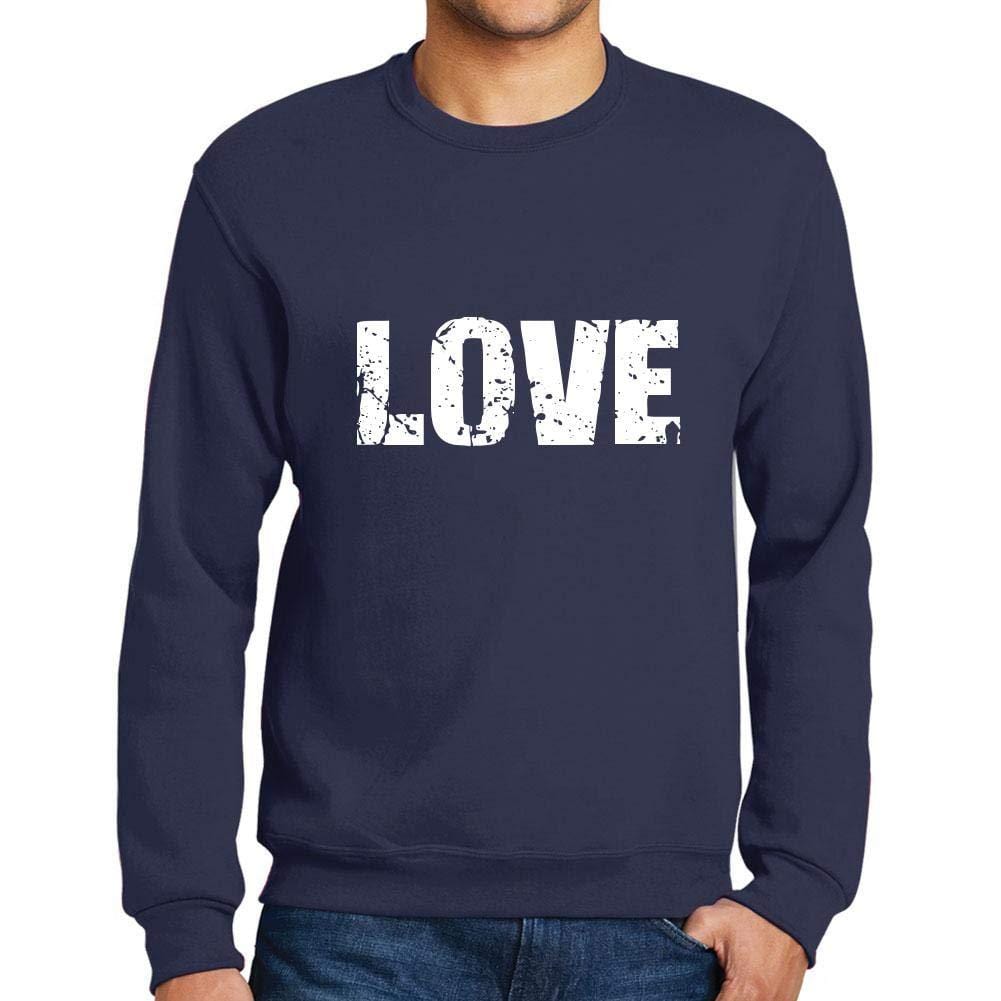 Ultrabasic Homme Imprimé Graphique Sweat-Shirt Popular Words Love French Marine