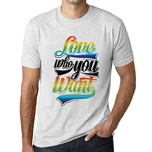 Men's Graphic T-Shirt LGBT Love Who You Want Vintage White