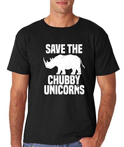 Men's T-shirt Save The Chubby Unicorn Funny Quote Hipster Men's Tshirt Black