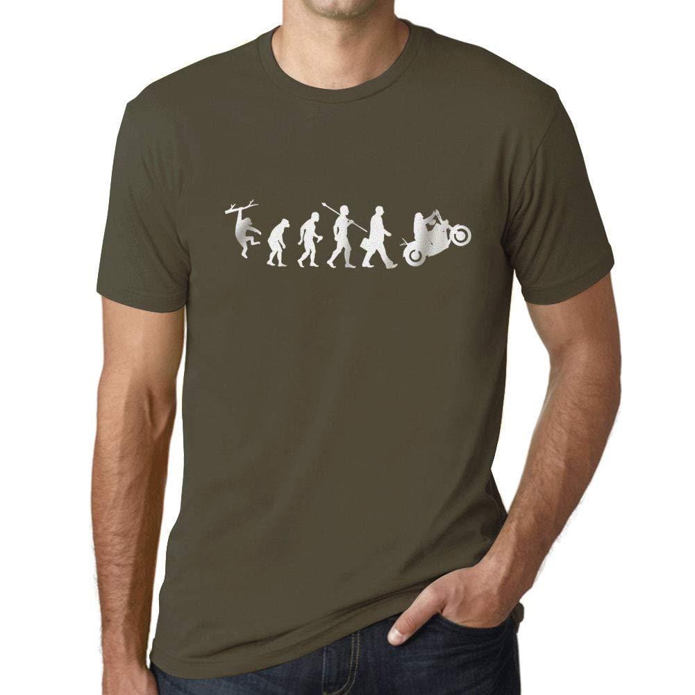 Ultrabasic - Homme T-Shirt Graphique Evolution Moto Army