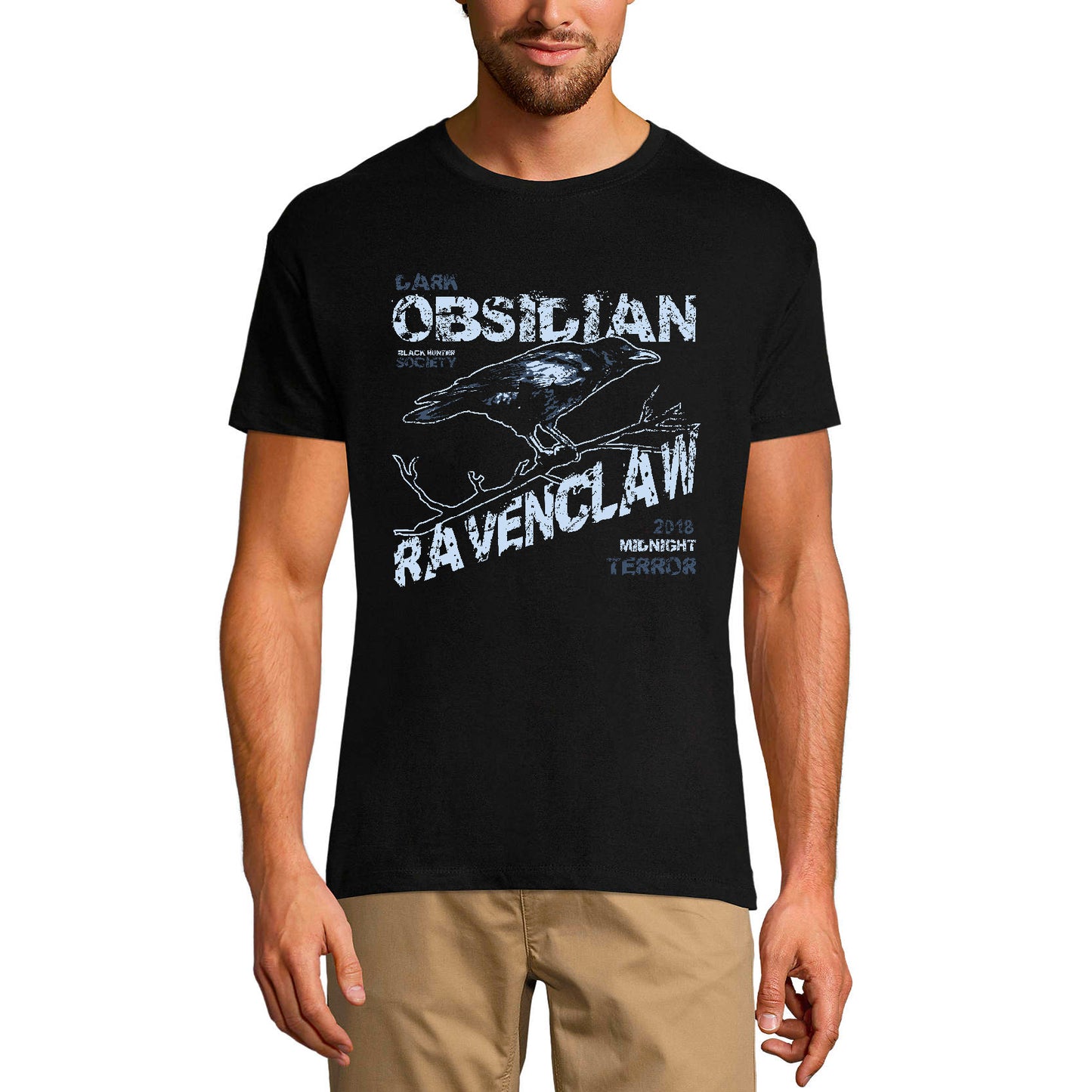 ULTRABASIC Herren-Grafik-T-Shirt Dark Raven – lustiges Shirt für Männer