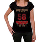 58 Born To Be Free Since 58 Womens T-Shirt Black Birthday Gift 00521 - Black / Xs - Casual