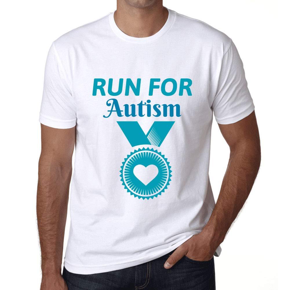 Ultrabasic Homme T-Shirt Graphique Run for Autism Blanc
