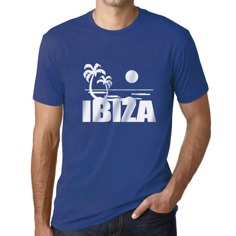 Ultrabasic - Homme T-Shirt Graphique Ibiza Printed Lettering Holidays Royal