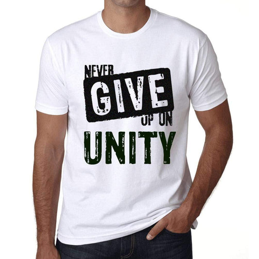 Ultrabasic Homme T-Shirt Graphique Never Give Up on Unity Blanc