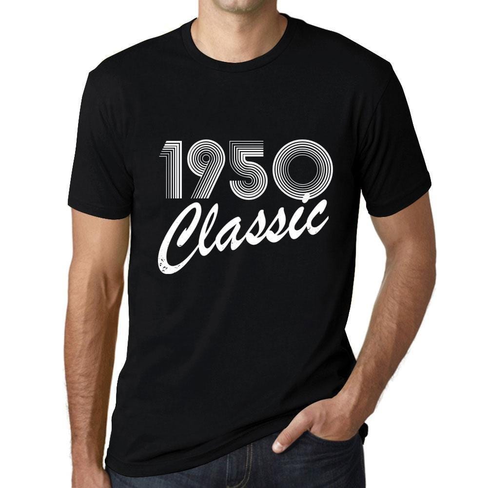 Ultrabasic - Homme T-Shirt Graphique Years Lines Classic 1950 Noir Profond