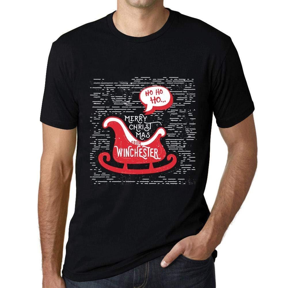 Ultrabasic Homme T-Shirt Graphique Merry Christmas von Winchester Noir Profond