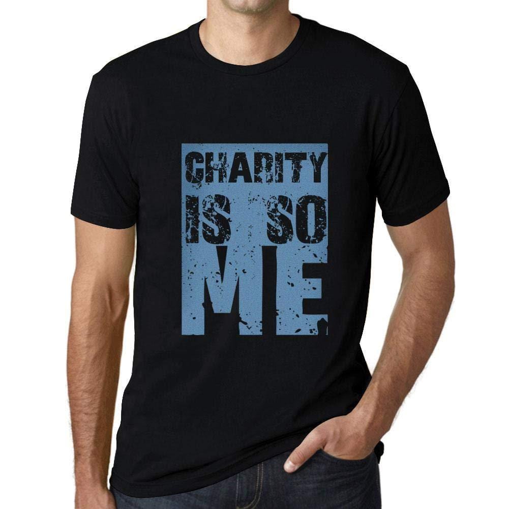 Herren T-Shirt Graphique Charity is So Me Noir Profond