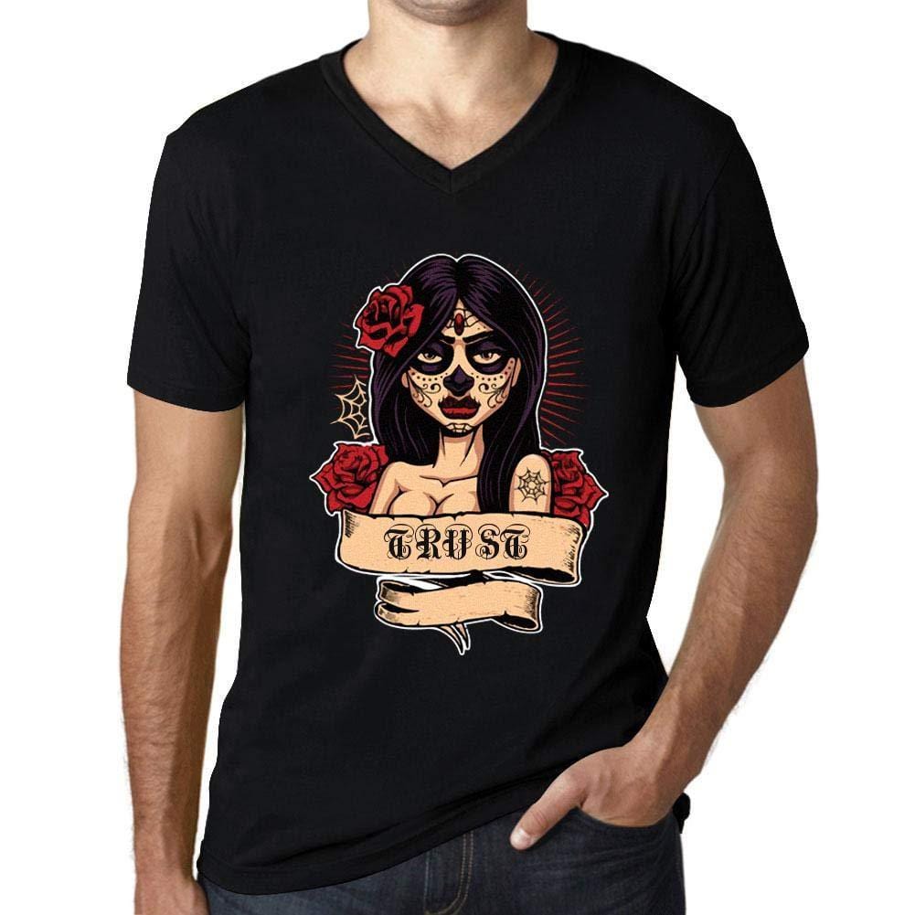 Ultrabasic - Homme Graphique Col V Tee Shirt Women Flower Tattoo Trust