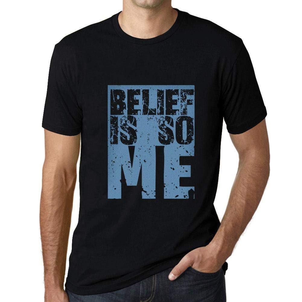 Herren T-Shirt Graphique Belief is So Me Noir Profond