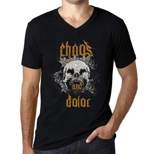 Ultrabasic - Homme Graphique Col V Tee Shirt Chaos and Dolor Noir Profond
