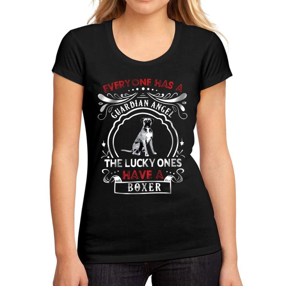 Femme Graphique Tee Shirt Dog Boxer Noir Profond