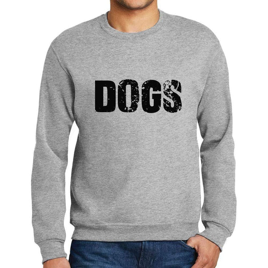 Ultrabasic Homme Imprimé Graphique Sweat-Shirt Popular Words Dogs Gris Chiné