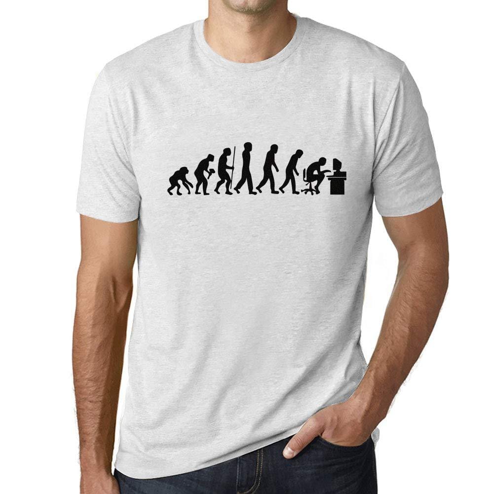 Ultrabasic - Unisex Evolution de l'espèce Informatique Geek T-Shirt Blanc Chiné
