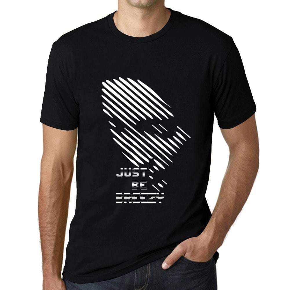Ultrabasic - Herren T-Shirt Graphique Just be Breezy Noir Profond