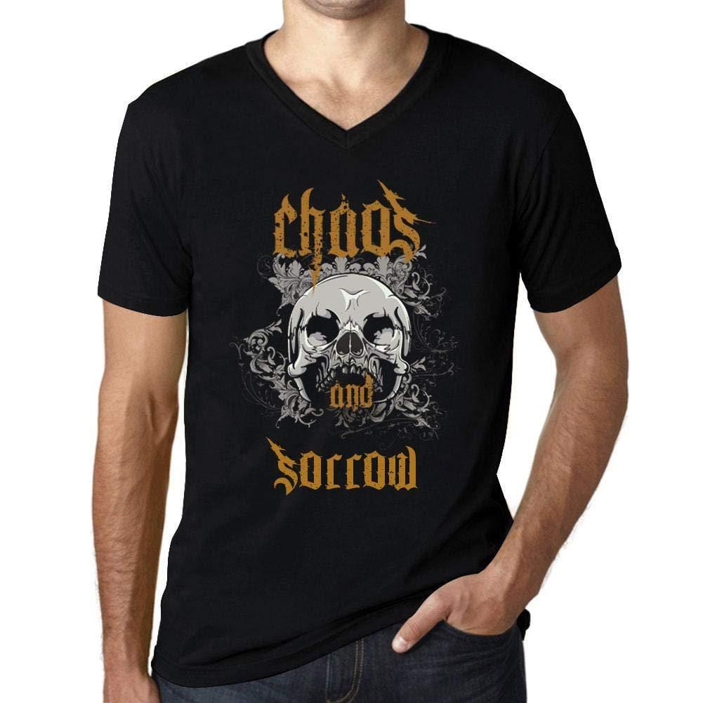 Ultrabasic - Homme Graphique Col V Tee Shirt Chaos and Sorrow Noir Profond