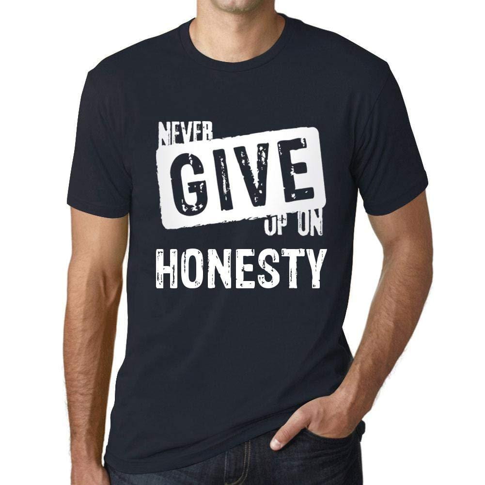 Ultrabasic Homme T-Shirt Graphique Never Give Up on Honesty Marine