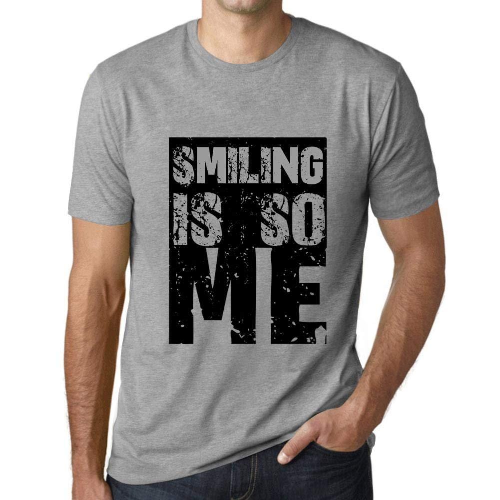 Herren T-Shirt Graphique Smiling is So Me Gris Chiné