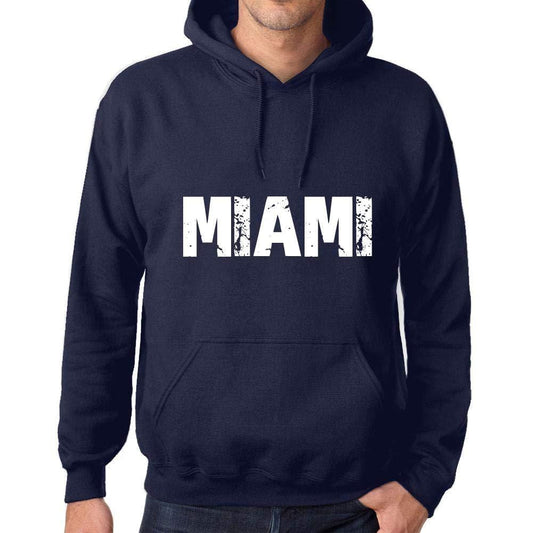 Ultrabasic Homme Femme Unisex Sweat à Capuche Hoodie Popular Words Miami French Marine