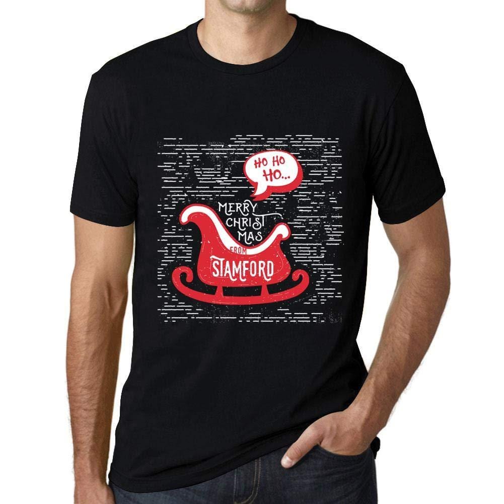Ultrabasic Homme T-Shirt Graphique Merry Christmas von Stamford Noir Profond