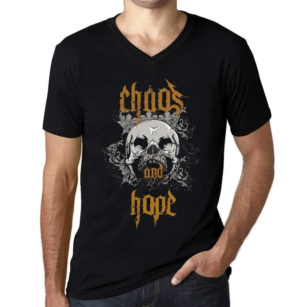Ultrabasic - Homme Graphique Col V Tee Shirt Chaos and Hope Noir Profond