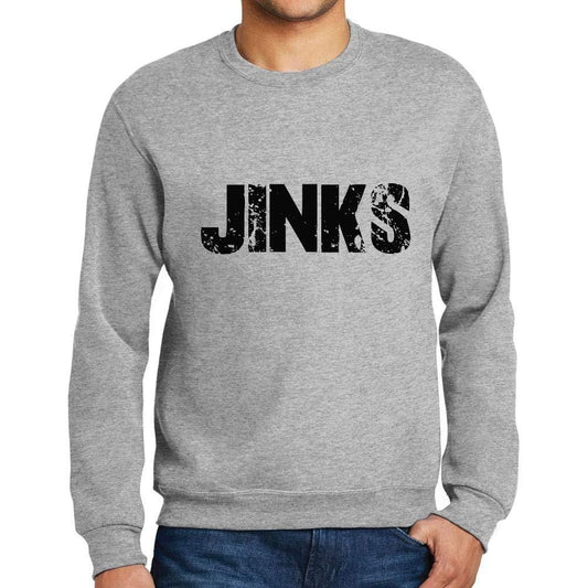 Ultrabasic Homme Imprimé Graphique Sweat-Shirt Popular Words Jinks Gris Chiné