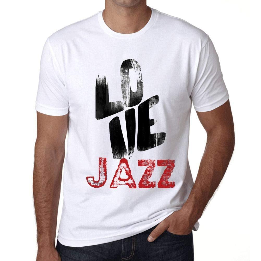 Ultrabasic - Homme T-Shirt Graphique Love Jazz Blanc