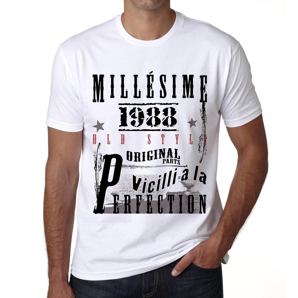 1988,Cadeaux,Anniversaire,Manches Courtes,Blanc,Homme T-Shirt