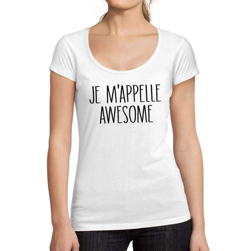 Ultrabasic - Femme Graphique Je m'appelle Awesome T-Shirt Blanc Lettre Blanco