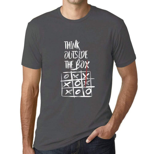 Ultrabasic - Homme T-Shirt Graphique Think Outside The Box Gris Souris