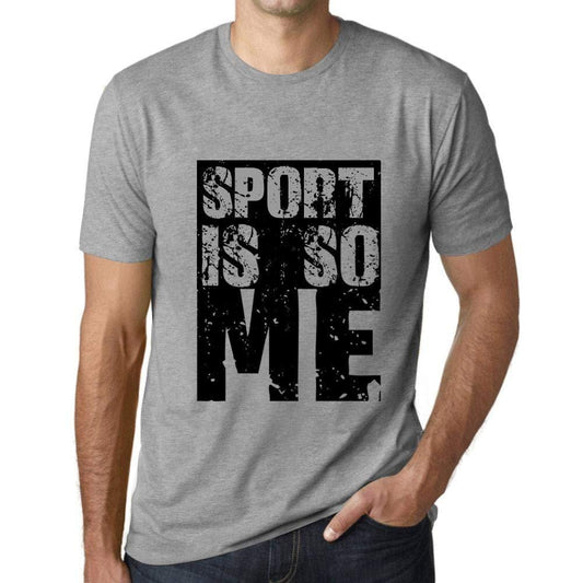 Herren T-Shirt Graphique Sport is So Me Gris Chiné