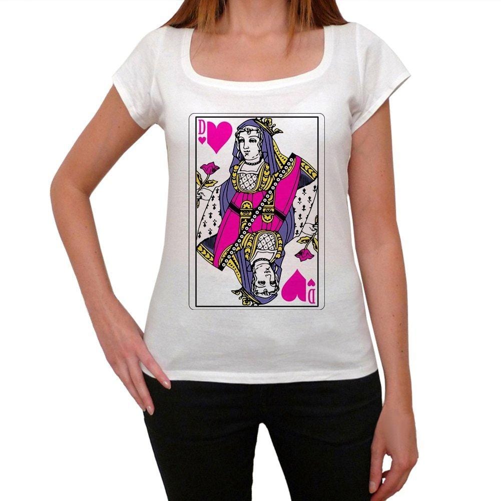 Kartenspiel Queen of Hearts T-Shirt Femme,Blanc
