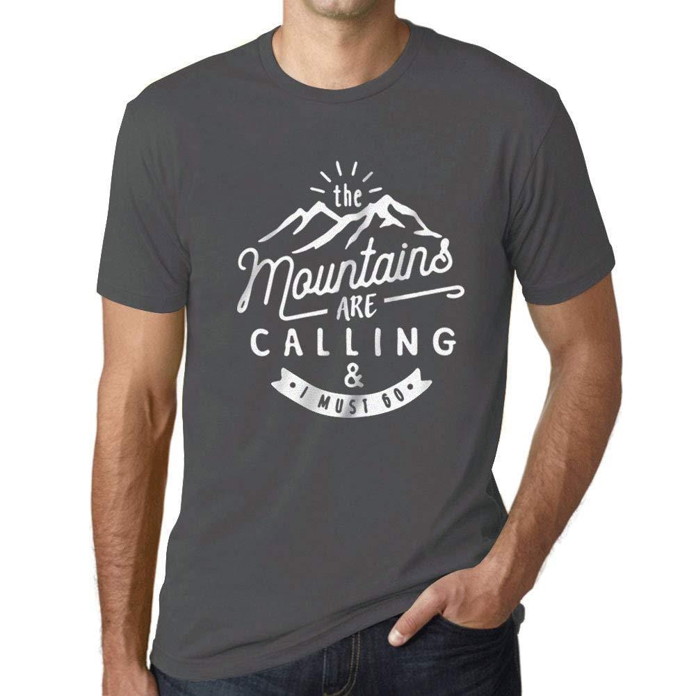 Ultrabasic - Homme T-Shirt Graphique The Mountains are Calling Gris Souris