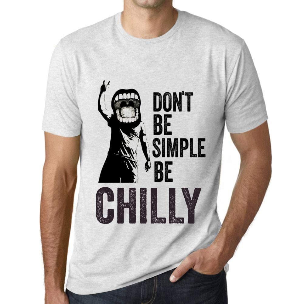 Ultrabasic Homme T-Shirt Graphique Don't Be Simple Be Chilly Blanc Chiné