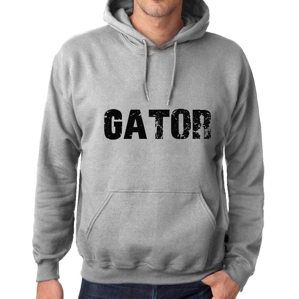 Ultrabasic Homme Femme Unisex Sweat à Capuche Hoodie Popular Words Gator Gris Chiné