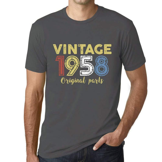 Ultrabasic - Homme Graphique Vintage 1958 T-Shirt Gris Souris