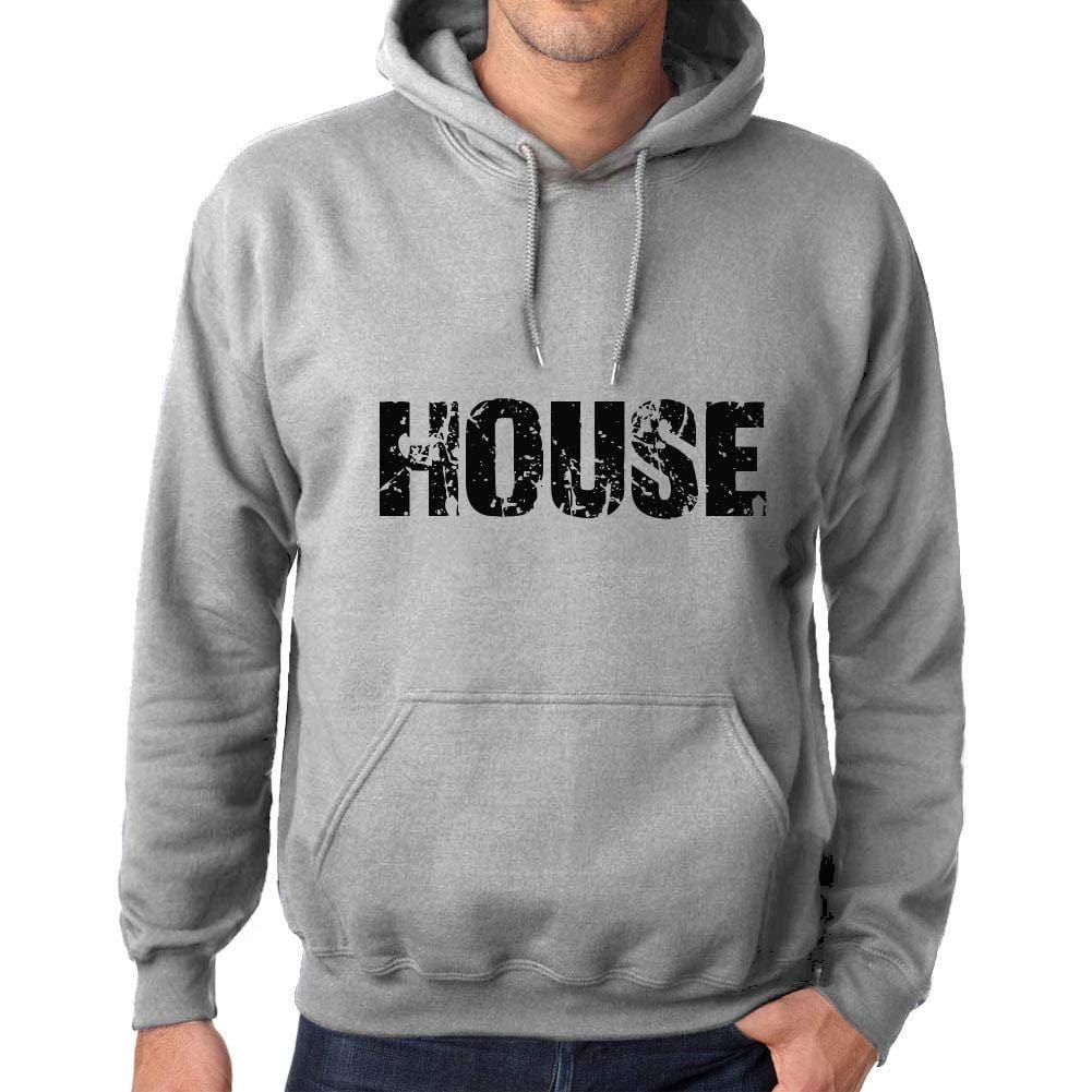 Ultrabasic Homme Femme Unisex Sweat à Capuche Hoodie Popular Words House Gris Chiné