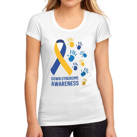 Femme Graphique Tee Shirt Down Syndrome Awareness Blanc