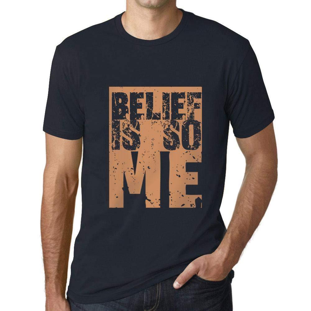 Herren T-Shirt Graphique Belief is So Me Marine
