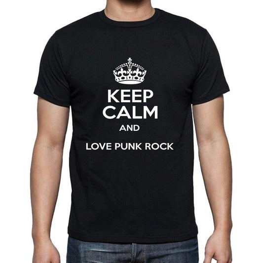 Keep Calm and Love Punk Rock T-Shirt,Cadeau,Homme - Black,t Shirt Homme