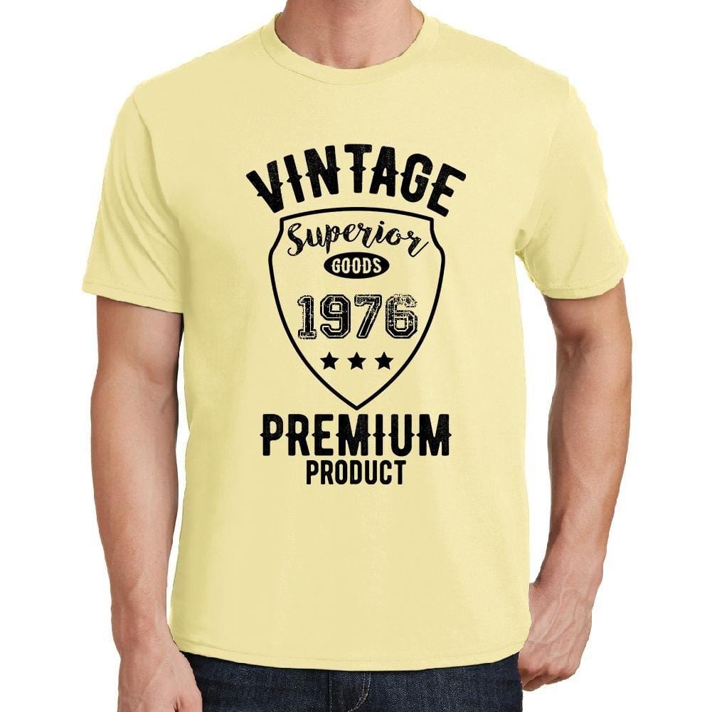 1976 Vintage Superior, T-Shirt für Männer, Gelbes T-Shirt, T-Shirt Annee