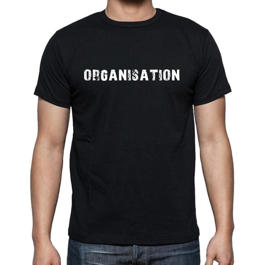 Organisation, T-Shirt für Männer, aus Baumwolle, rund, schwarz