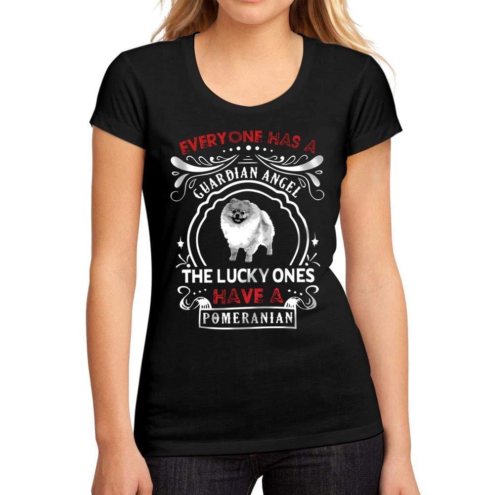 Femme Graphique Tee Shirt Dog Pomeranian Noir Profond