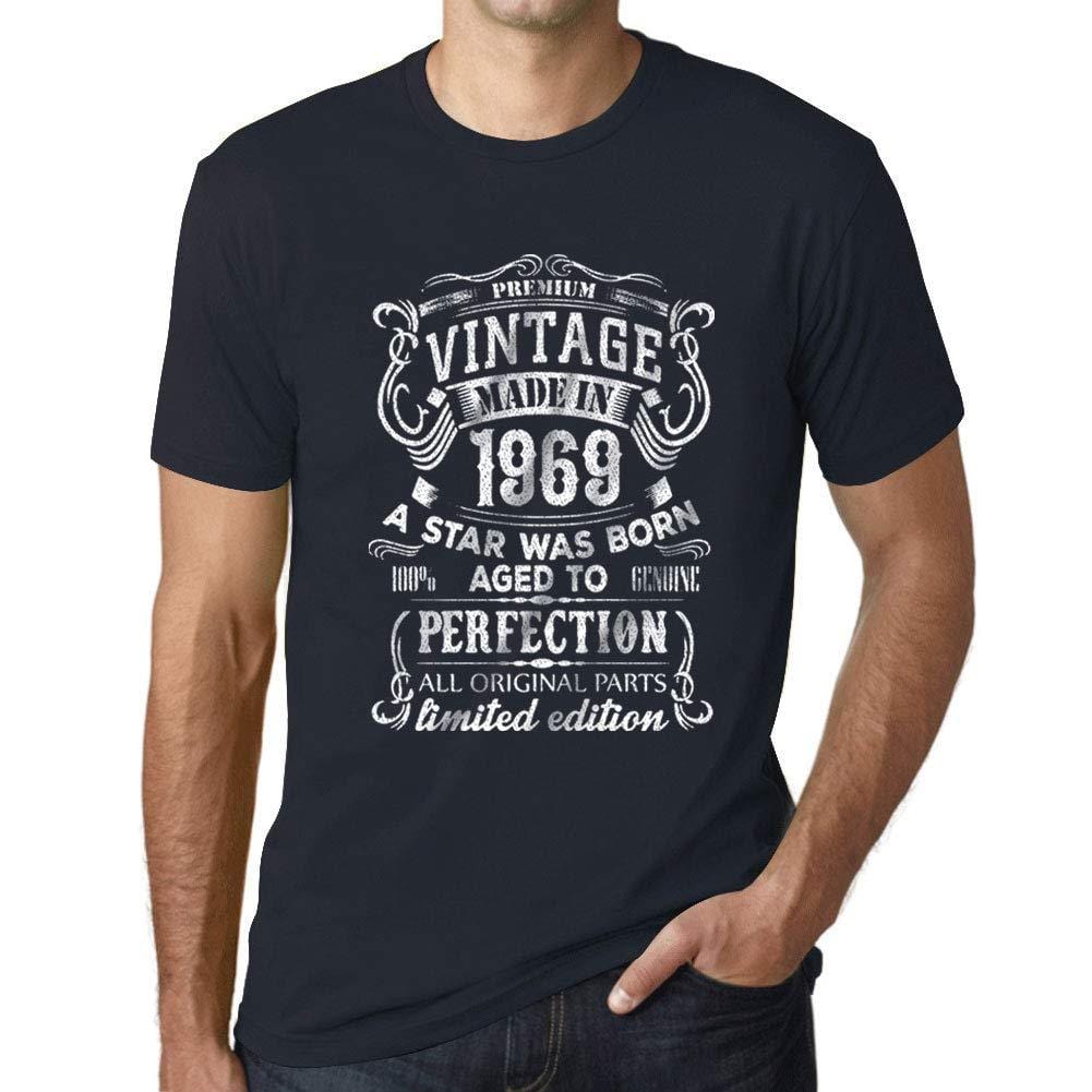 Ultrabasic - Homme Graphique Premium Vintage Made in 1969 Imprimé T-Shirt Marine