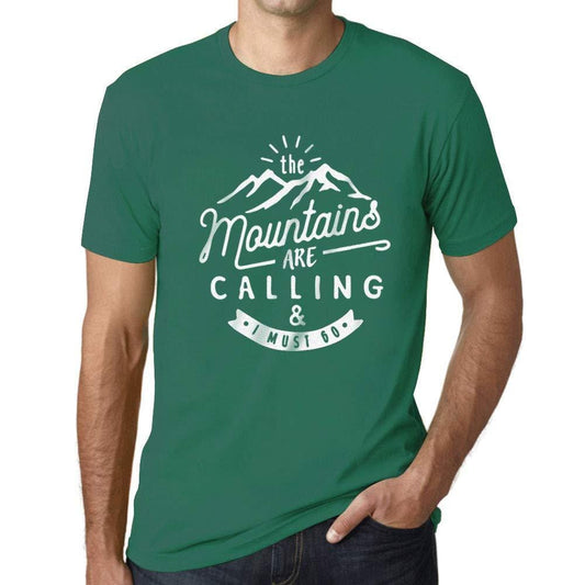 Ultrabasic - Homme T-Shirt Graphique The Mountains are Calling Emeraude