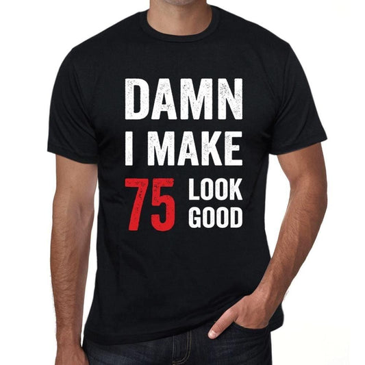 Herren T-Shirt Vintage T-Shirt „Damn I Make 75 Look Good 75th“.