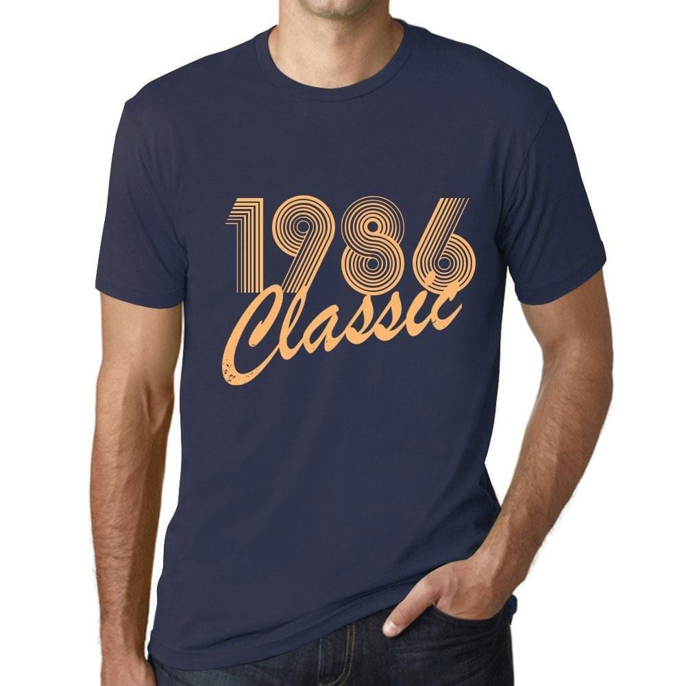Ultrabasic - Homme T-Shirt Graphique Years Lines Classic 1986 French Marine