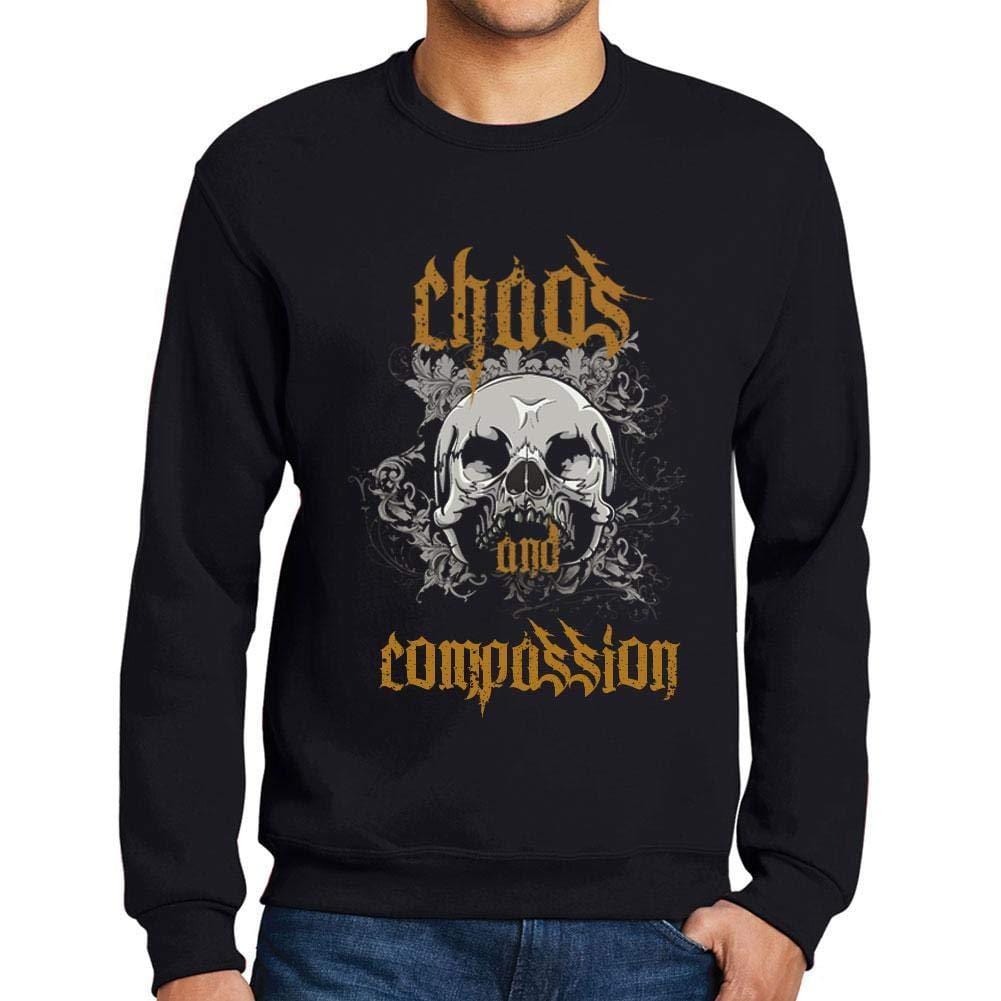 Ultrabasic - Homme Imprimé Graphique Sweat-Shirt Chaos and Compassion Noir Profond